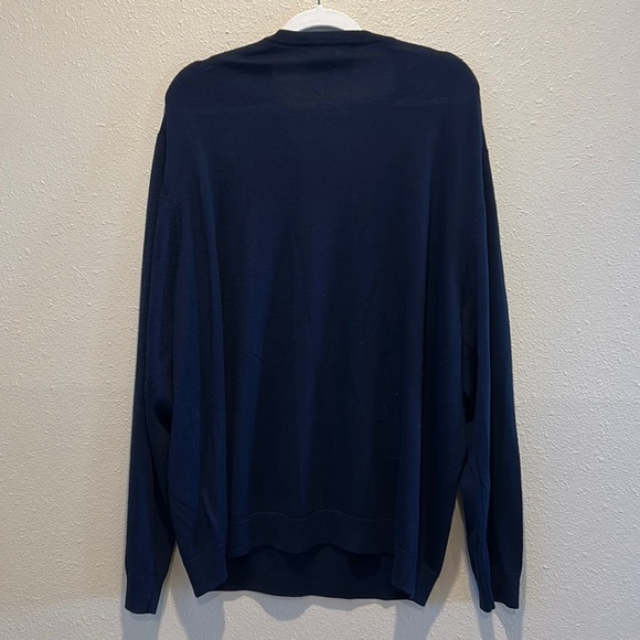 Hart Schaffner Marx Extra Fine Merino Wool Sweater Big Man Tall Blue 2XB FLAW - Picture 2 of 7